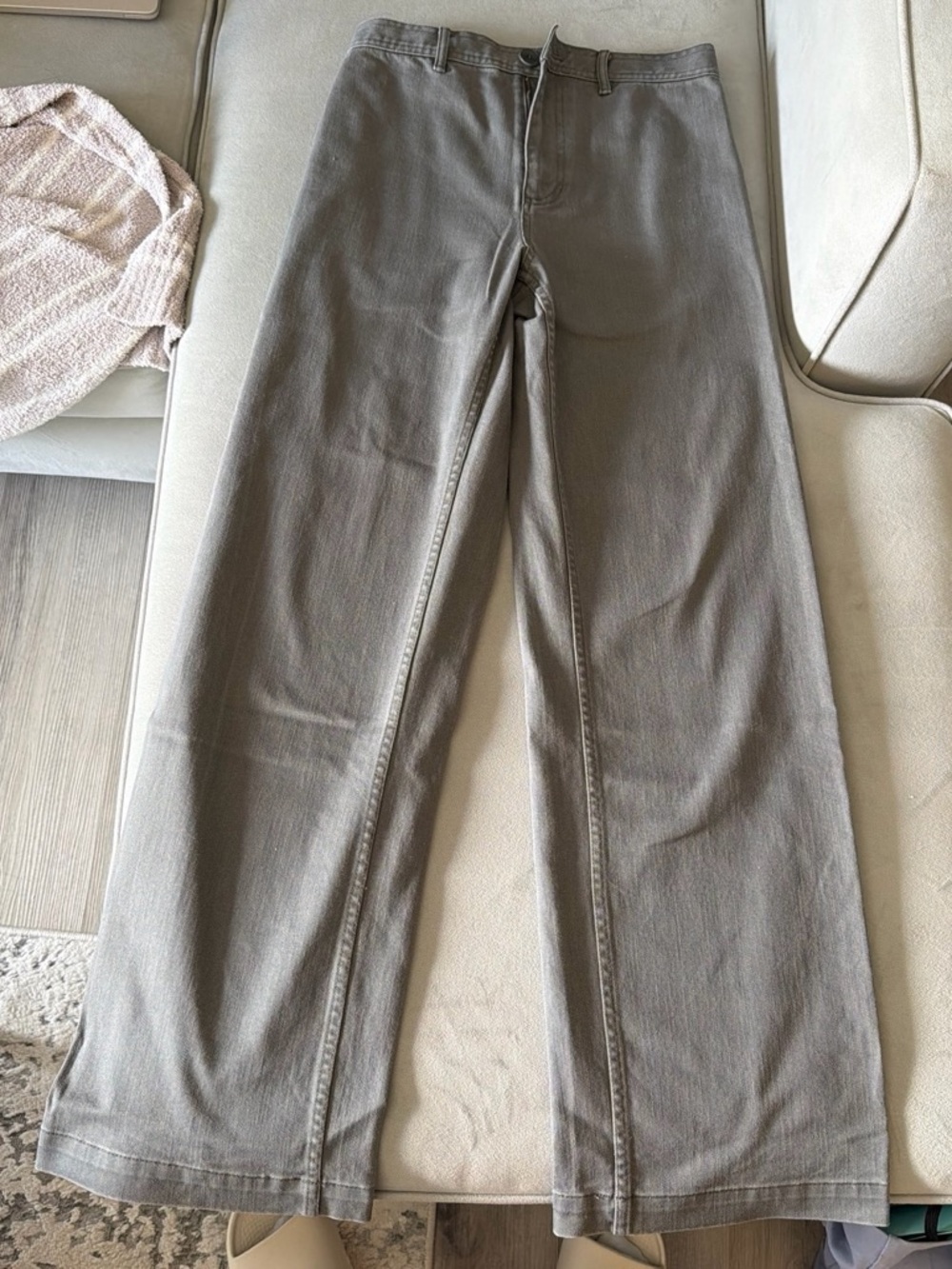 OAK + FORT Wide-Leg Jeans in Taupe Gray